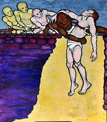 Ebed-Melech the Cushite Rescuing Jeremiah from The Mud Pit